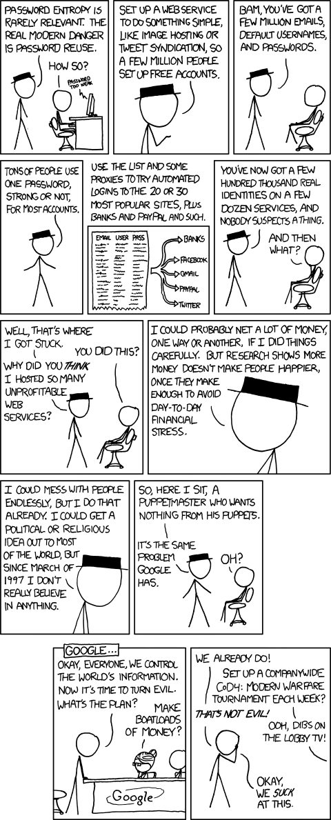 Password reuse, por Xkcd