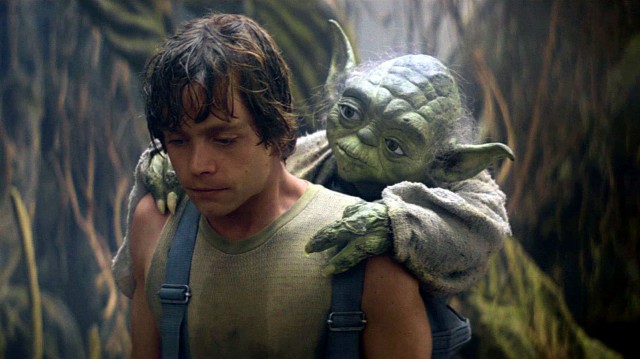 Luke Skywalker con Yoda