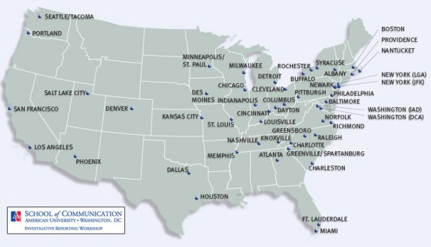 Mapa de avistamiento de OVNIs en Estados Unidos