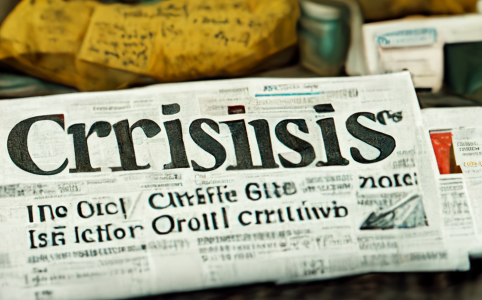 Periódico con "Crisis" en el titular