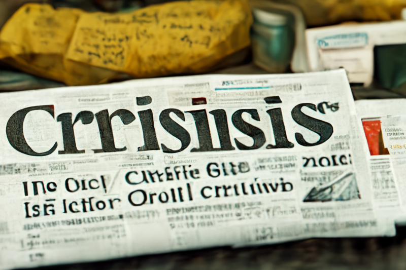 Periódico con "Crisis" en el titular